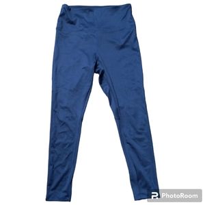 Marika Large Blue Leggings with Statement Stripe On Back of Calves